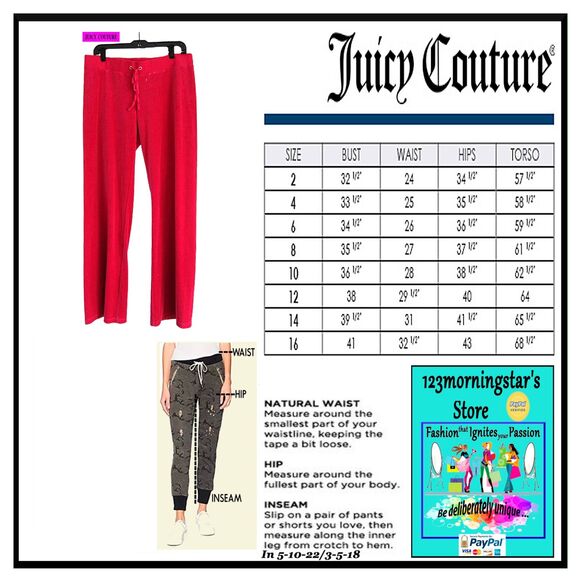 JUICY COUTURE NEW Y2K MAR VISTA SANGRIA Velour Drawstring Flare Jogger L - Picture 11 of 11
